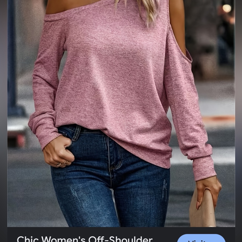 Chic Women's Off-Shoulde Long Sleeve T-Shirt -